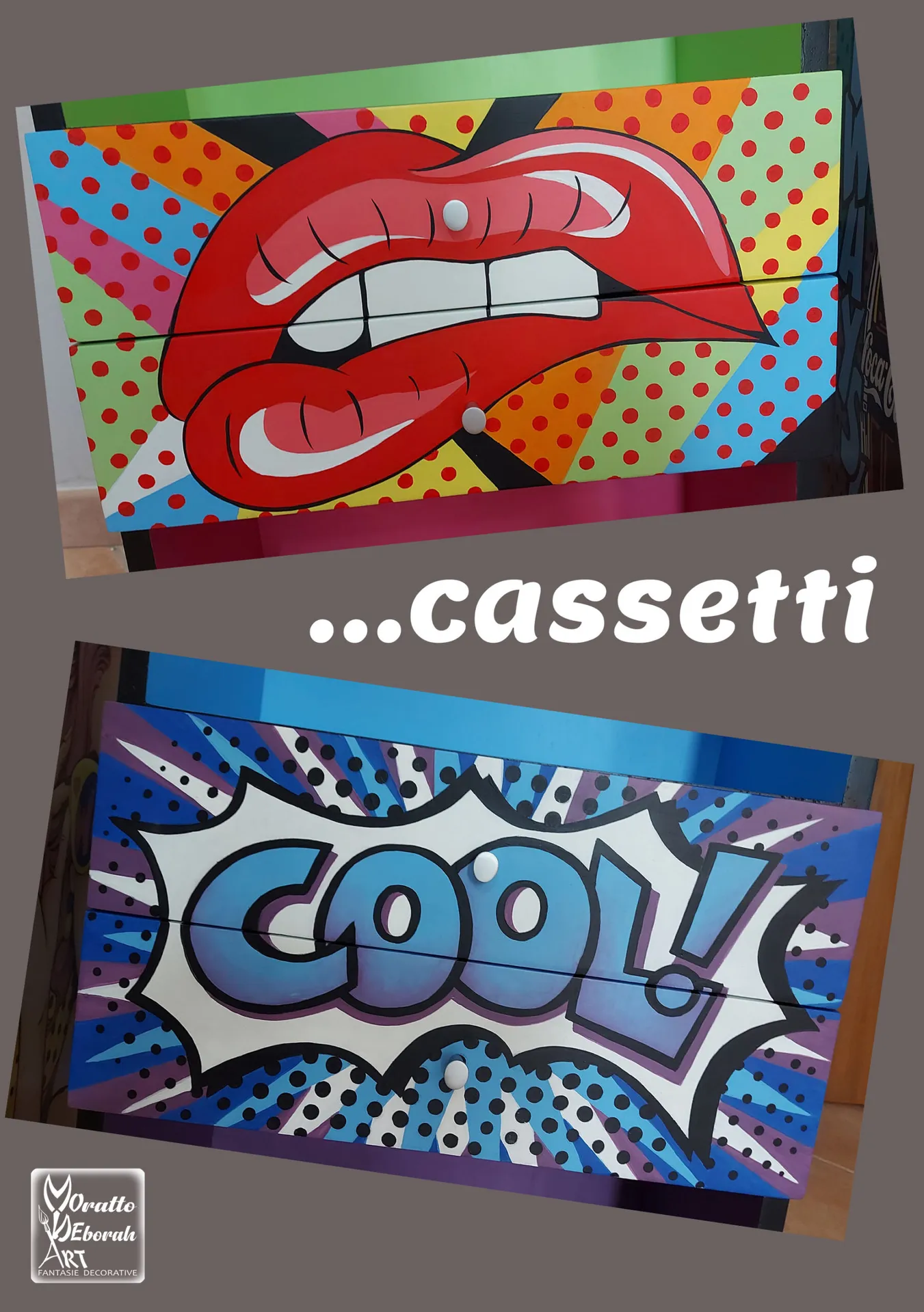 cassetti comodini decorati