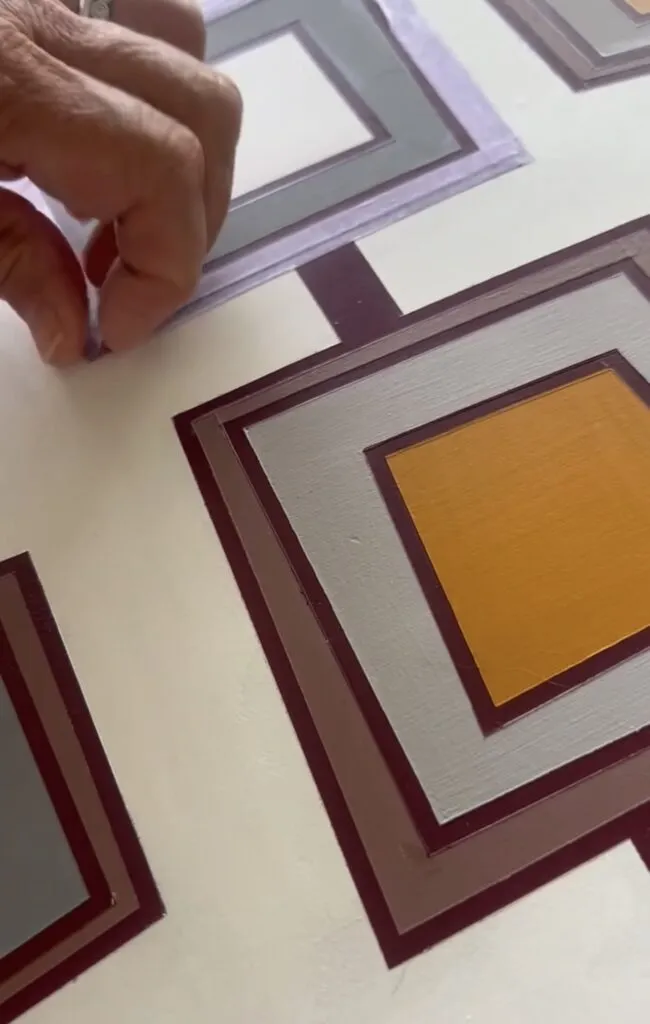 decorazione geometrica con nastro carta