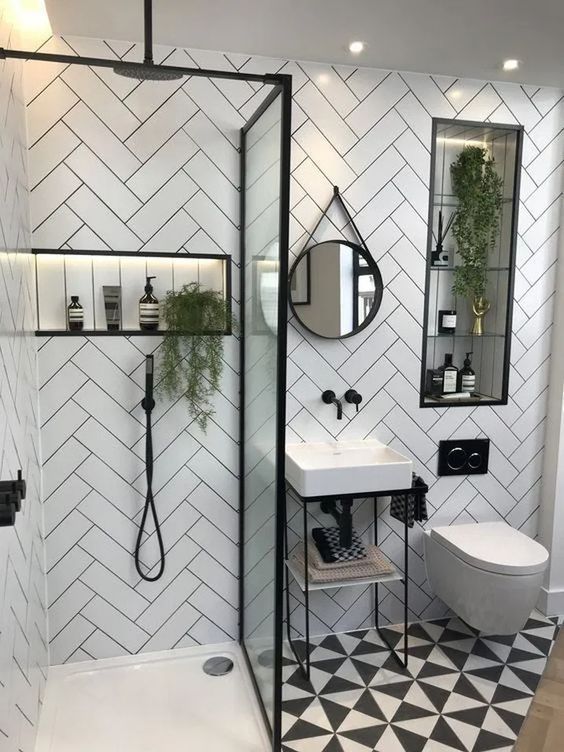bagno-moderno bianco e nero
