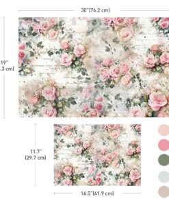 Rosy Reverie - Double Delight Decoupage Fiber Paper Set Redesign with Prima