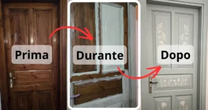 Confronto prima e dopo dipingere porte interne senza carteggiare con MUSA 3 in 1
