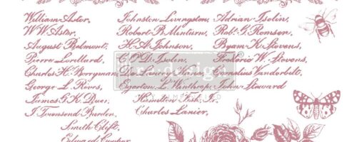 timbro decorativo floral script