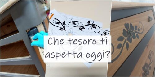 comò legno rinnovato e decorato