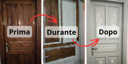 Confronto prima e dopo dipingere porte interne senza carteggiare con MUSA 3 in 1